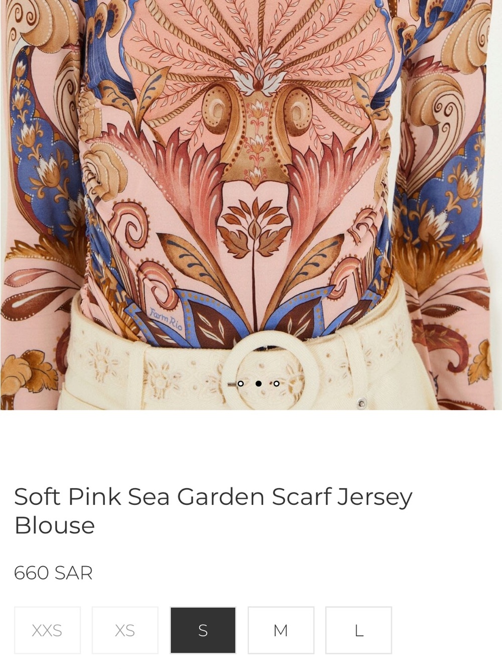 Farm Rio: SEA GARDEN SCARF SOFT PINK
JERSEY BLOUSE - Picture 6 of 7